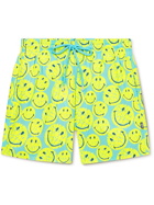 Vilebrequin - Smiley Face Straight-Leg Short-Length Printed Swim Shorts - Blue