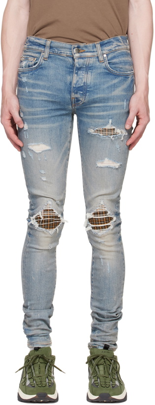 Photo: AMIRI Indigo MX1 Neon Plaid Jeans