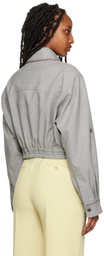 Recto Gray Cropped Jacket