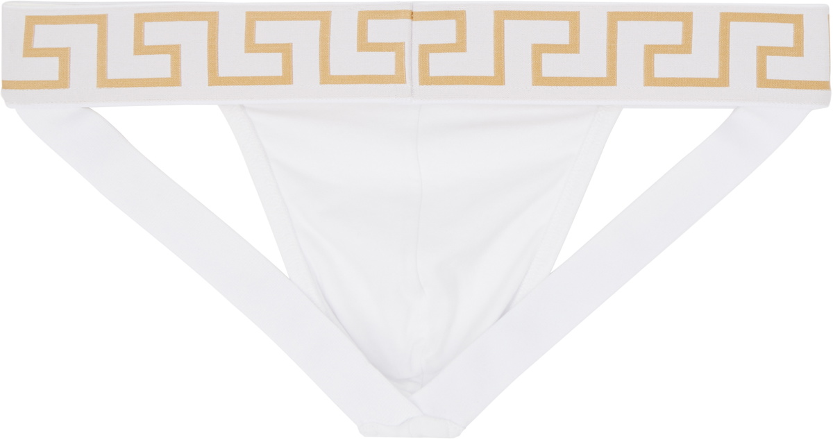 Versace White Cotton-Jersey Jockstrap