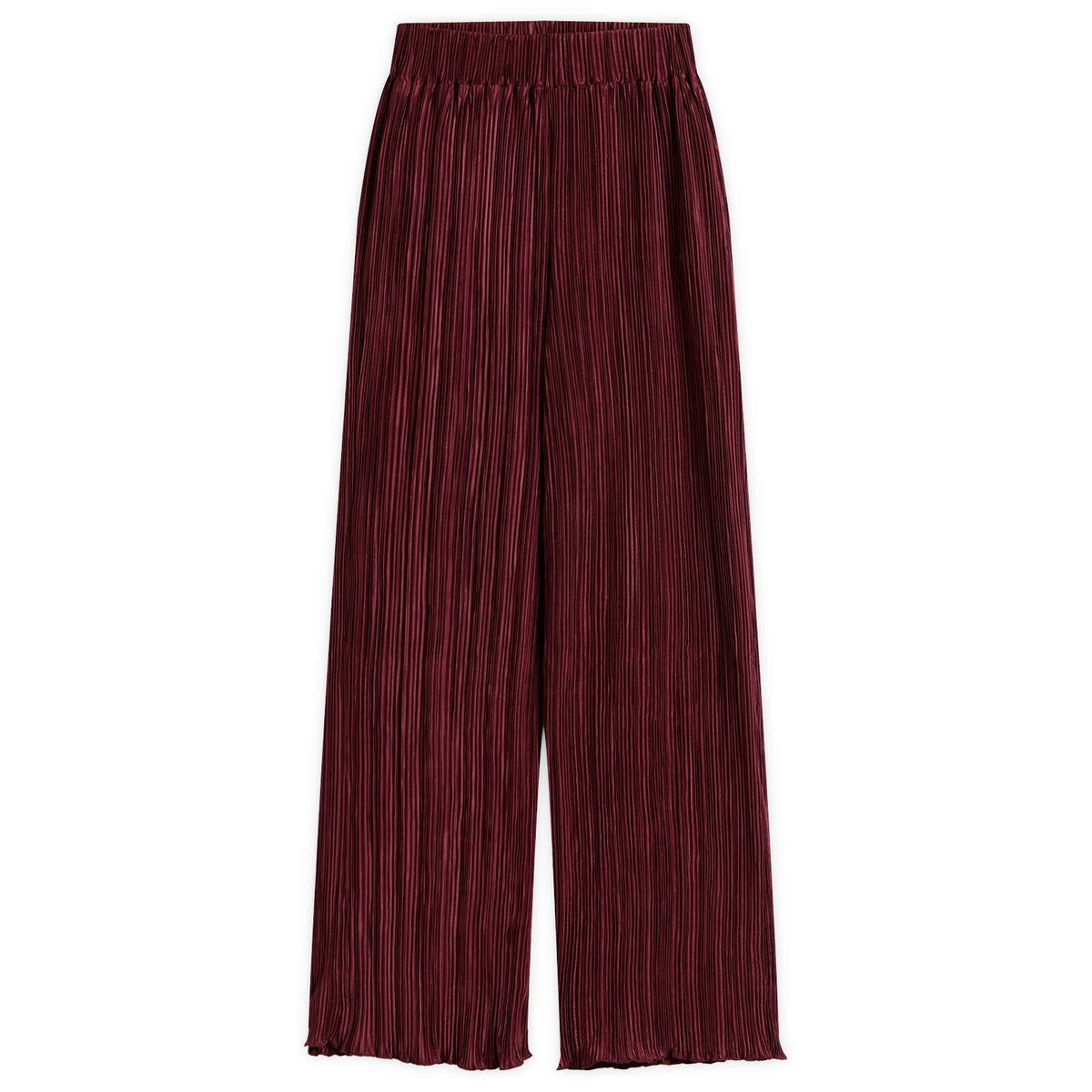4th & Reckless Women's Plisse Trousers in Burgundy