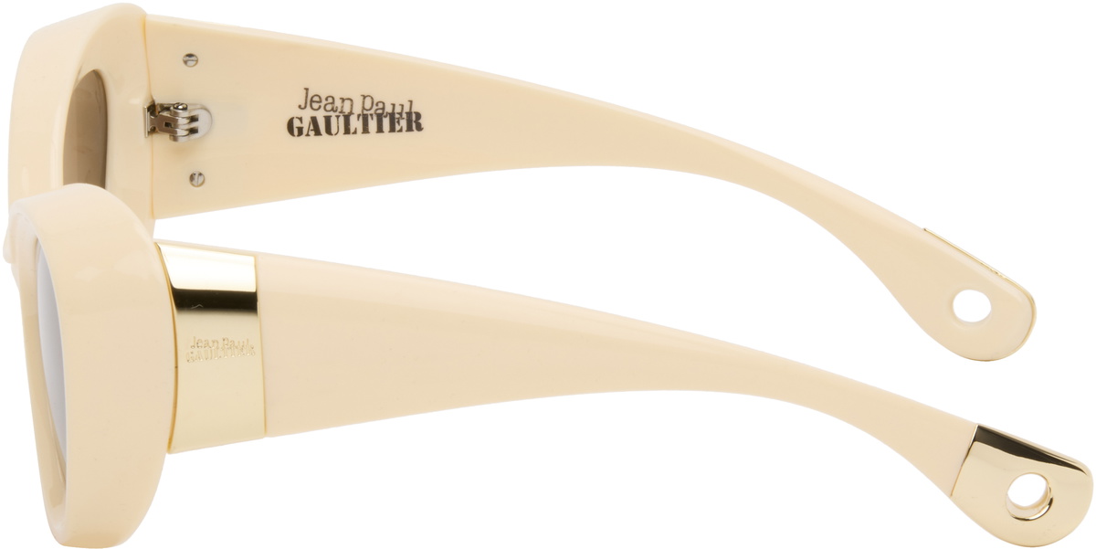 Jean Paul Gaultier SSENSE Exclusive Beige 'The Parisian Cat' Sunglasses