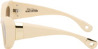 Jean Paul Gaultier SSENSE Exclusive Beige 'The Parisian Cat' Sunglasses