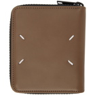 Maison Margiela Brown Zip-Around Wallet