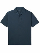 Snow Peak - Camp-Collar Logo-Print Primeflex™ Dot Air® Shirt - Blue