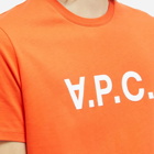 A.P.C. Men's VPC Logo T-Shirt in Vermilion Red/White
