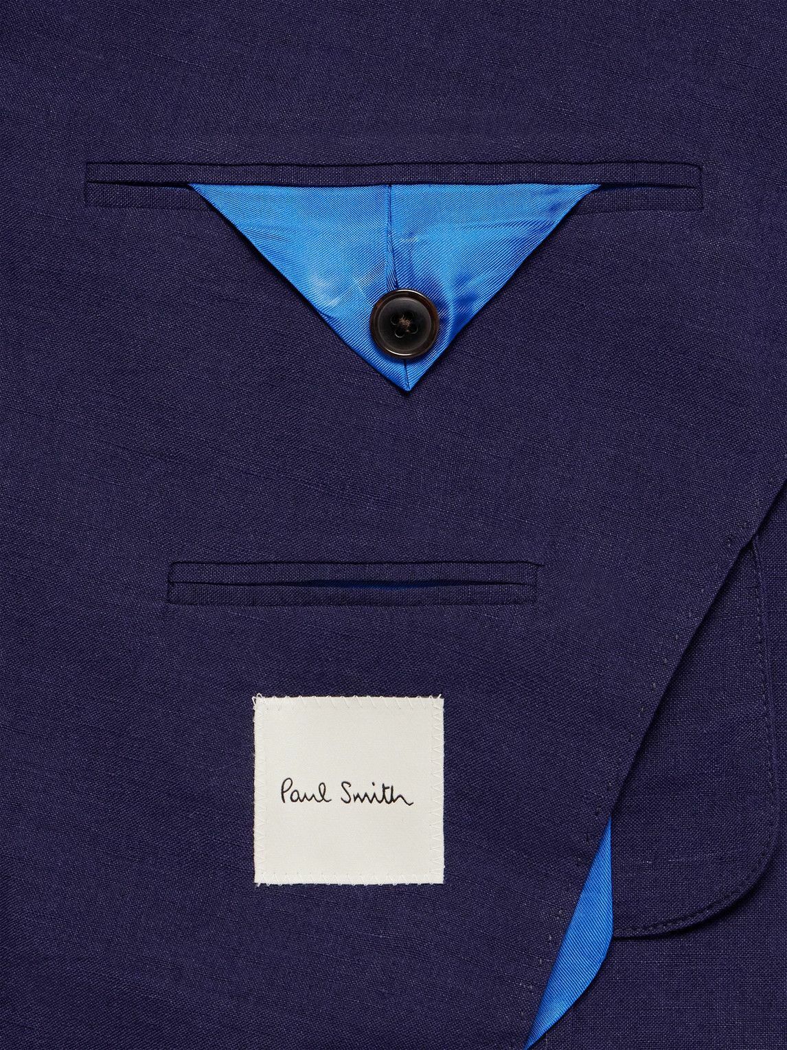 Paul Smith - Double-Breasted Wool and Linen-Blend Blazer - Blue