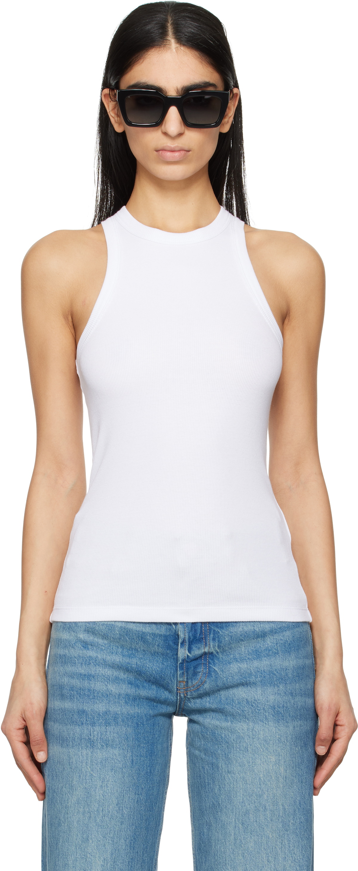ANINE BING White Eva Tank Top