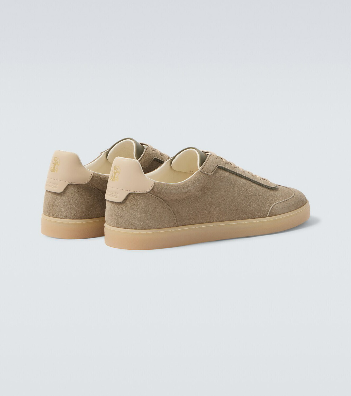 Brunello Cucinelli Leather-trimmed suede sneakers