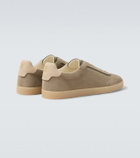 Brunello Cucinelli Leather-trimmed suede sneakers