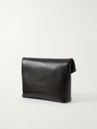 SAINT LAURENT - Cassandre-Embellished Full-Grain Leather Messenger Bag