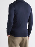 JOHN SMEDLEY - Barrow Mélange Merino Wool Half-Zip Sweater - Blue