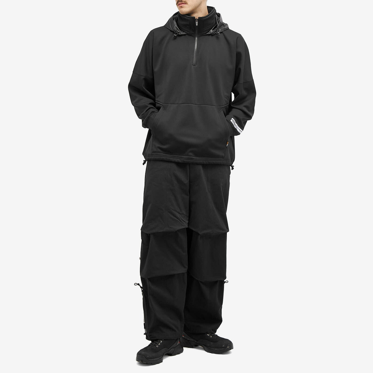 Poliquant Men's Wide Zip Tucked Pants in Black