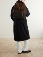 Canali - Leather-Trimmed Suede Backpack
