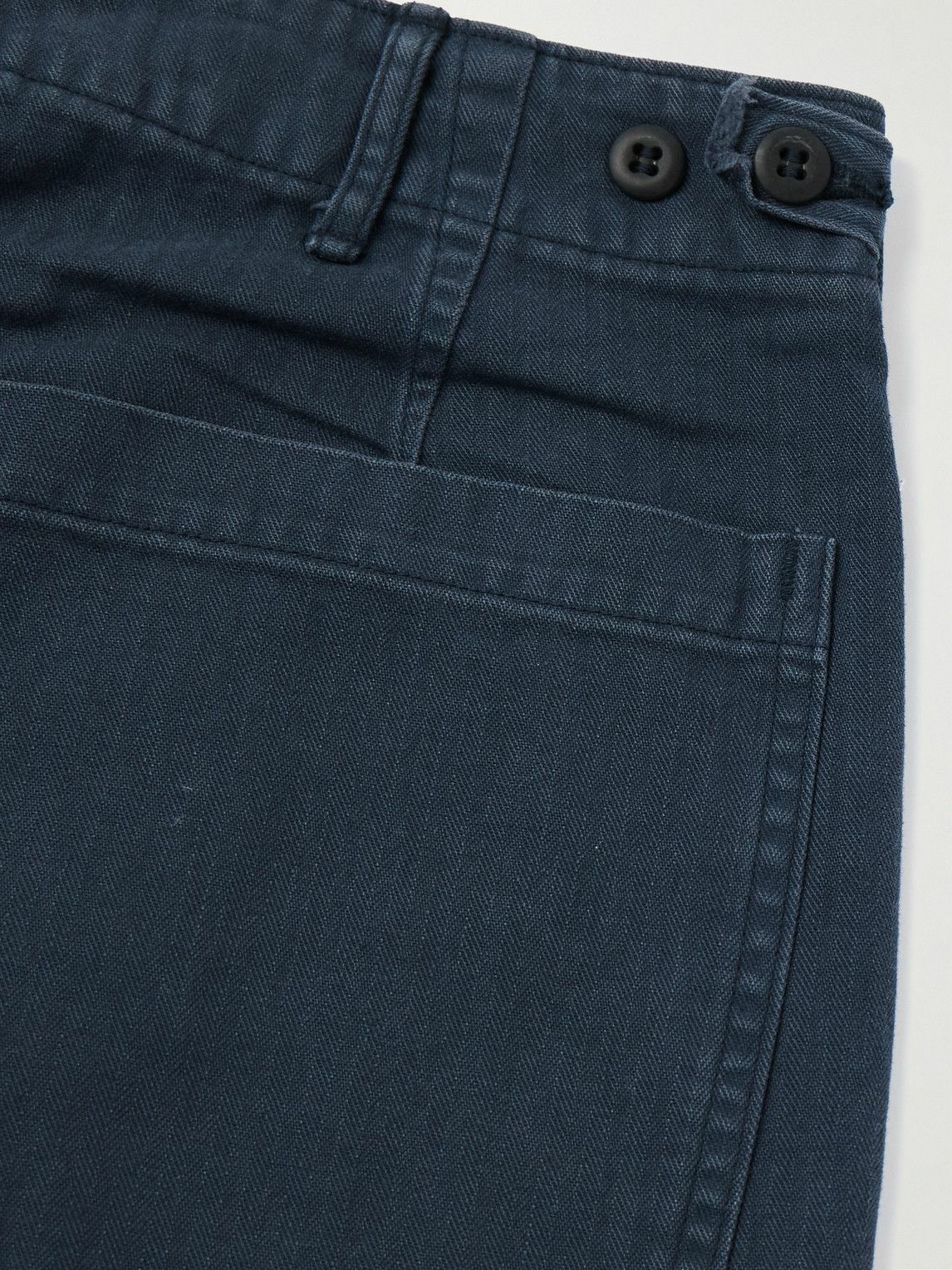 OrSlow - Straight-Leg Herringbone Cotton Trousers - Blue