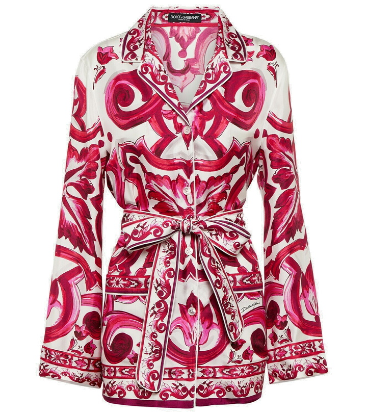 Photo: Dolce&Gabbana Printed silk twill pyjama shirt