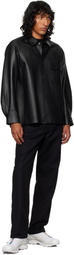DOCUMENT Black Shirting Leather Jacket