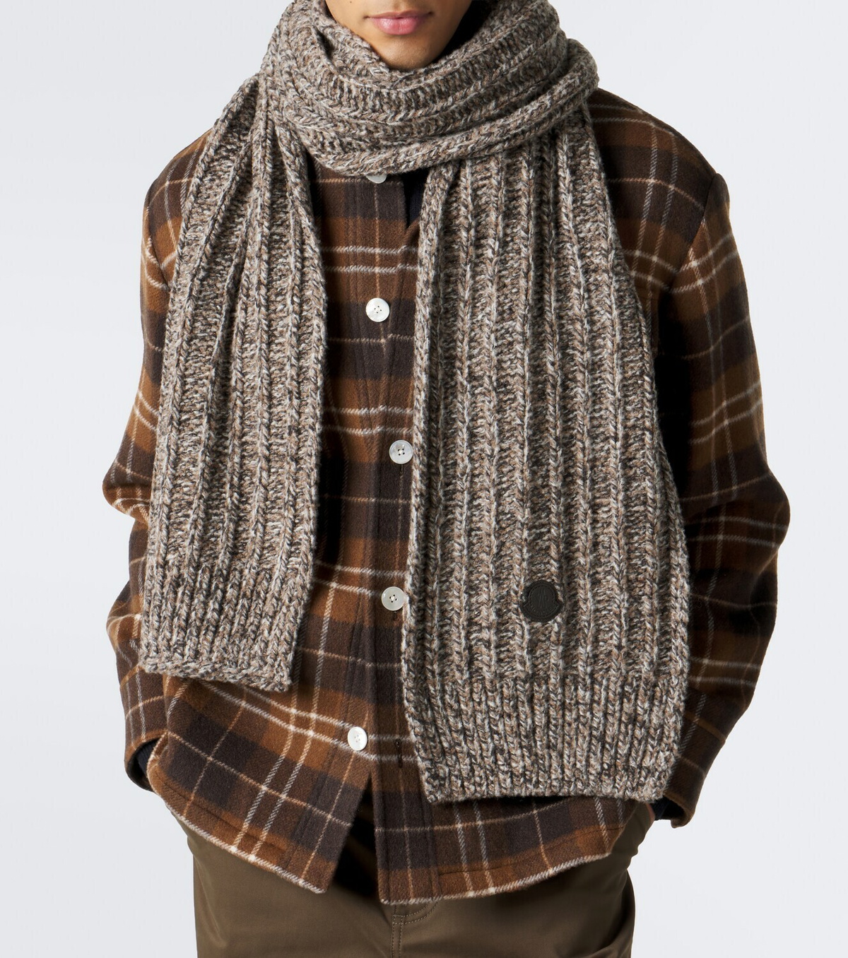 Moncler Wool-blend tweed scarf