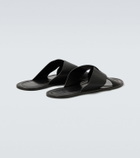 The Row Malick Cross leather sandals