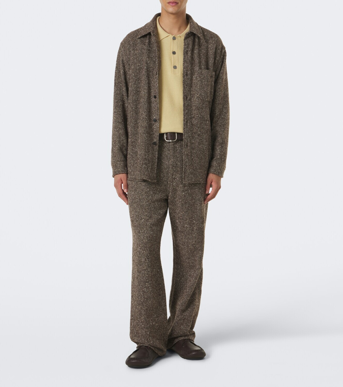 Auralee Wool tweed overshirt