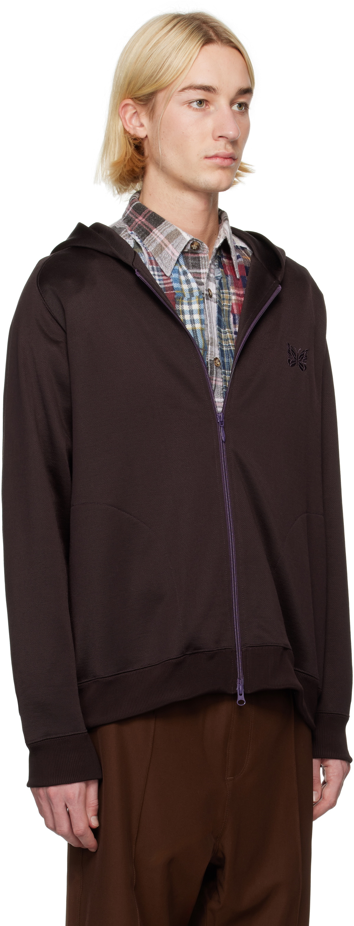 NEEDLES Purple Zipped Hoodie