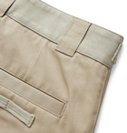 Fendi - Suede-Panelled Cotton-Gabardine Shorts - Neutrals