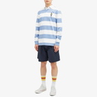 Polo Ralph Lauren Men's Varsity Bear Stripe Rugby Shirt in Campus Blue/White