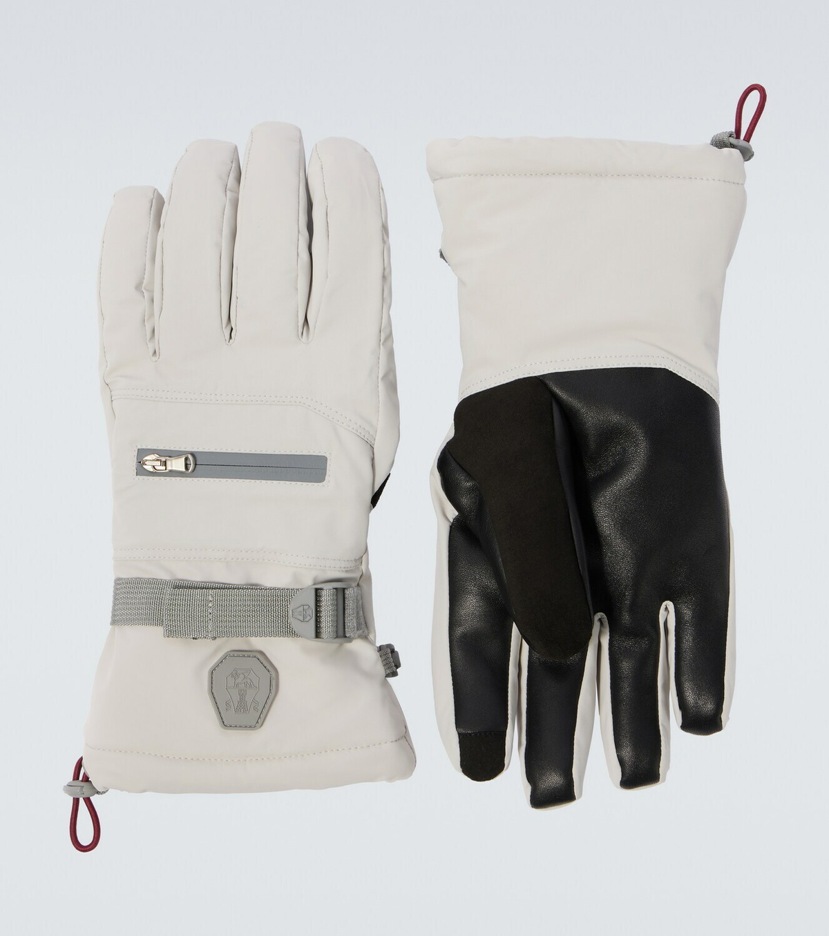 Brunello Cucinelli Leather-trimmed ski gloves
