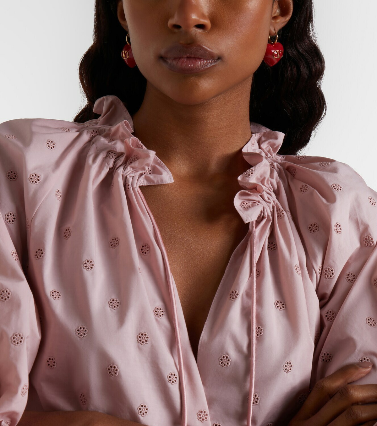 Valentino Cœur Royal VLogo enamel earrings