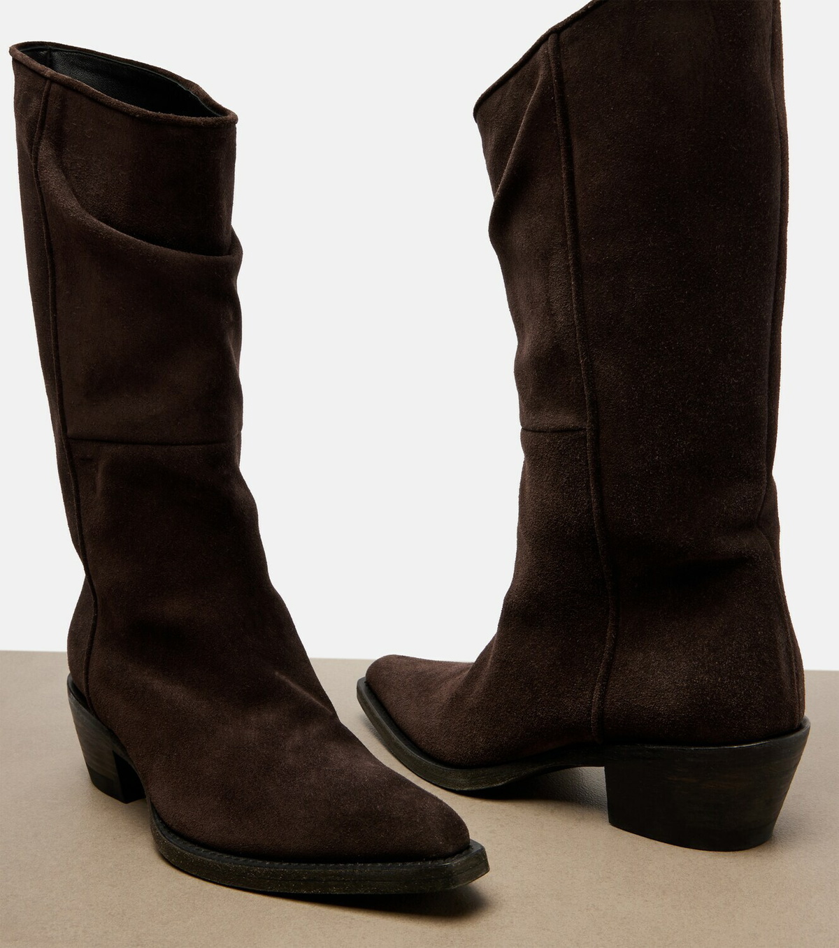 Khaite Clive suede knee-high boots