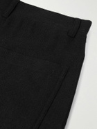 Kartik Research - Manari Straight-Leg Embroidered Textured-Wool Trousers - Black