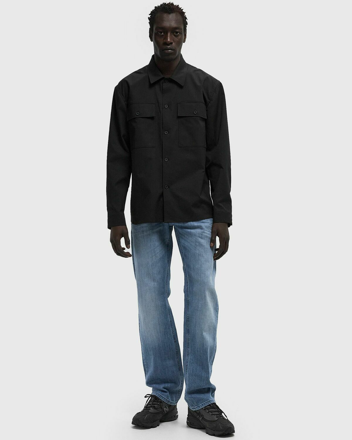 Norse Projects HJALMER SOLOTEX TWILL OVERSHIRT Black Mens College