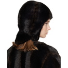 MM6 Maison Margiela Brown Faux Fur Aviator Hat