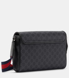 Gucci Leather-trimmed GG canvas crossbody bag