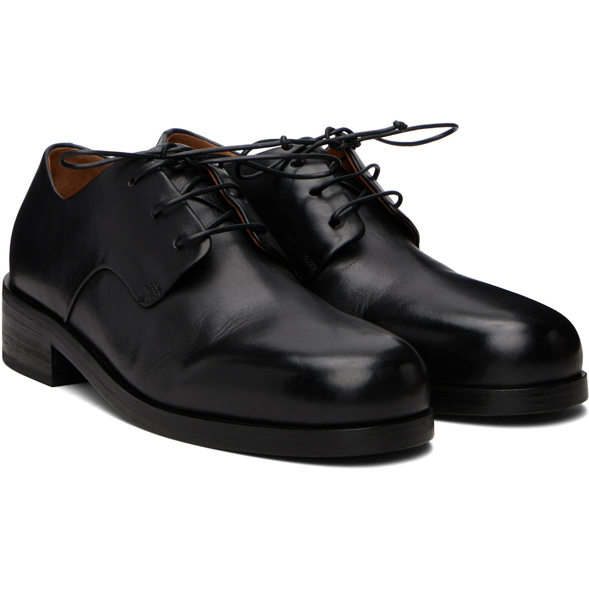 Marsèll Black Gnocco Soft Pebbled Leather Derbys