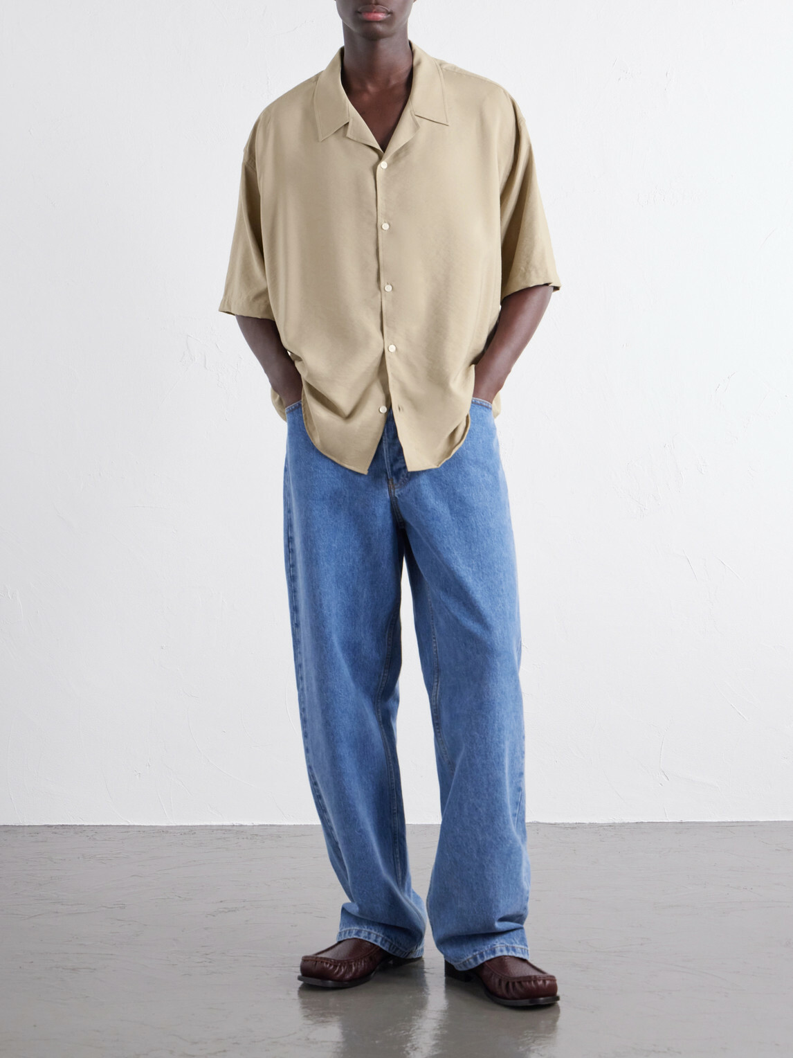 AMI PARIS - Logo-Embroidered Twill Shirt - Neutrals