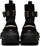 Balmain Black Suede Monogram Strap B-Bold Sneakers