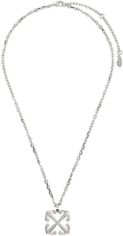 Photo: Off-White Silver Arrow Pendant Necklace