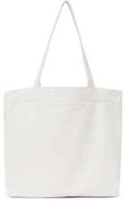 Yohji Yamamoto White 'discord' Logo Tote