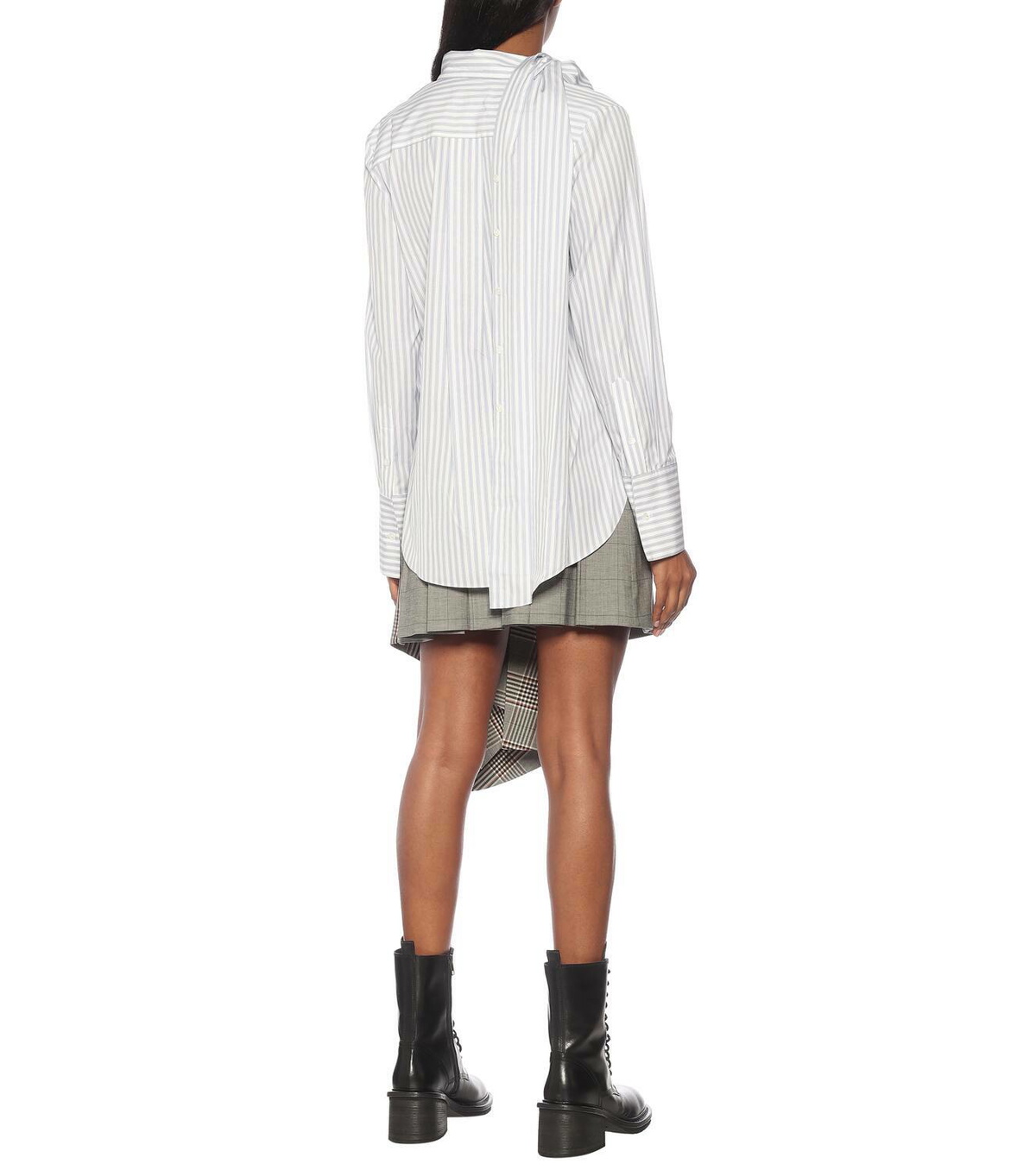 Monse Tie-neck striped cotton shirt