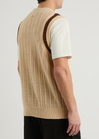 DRÔLE DE Monsieur Le Débardeur Maille Cable-knit Cotton-blend Vest Cream
