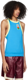 Lukhanyo Mdingi Blue Patch Tank Top
