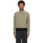 Dries Van Noten Black and Yellow Houndstooth Long Sleeve Polo