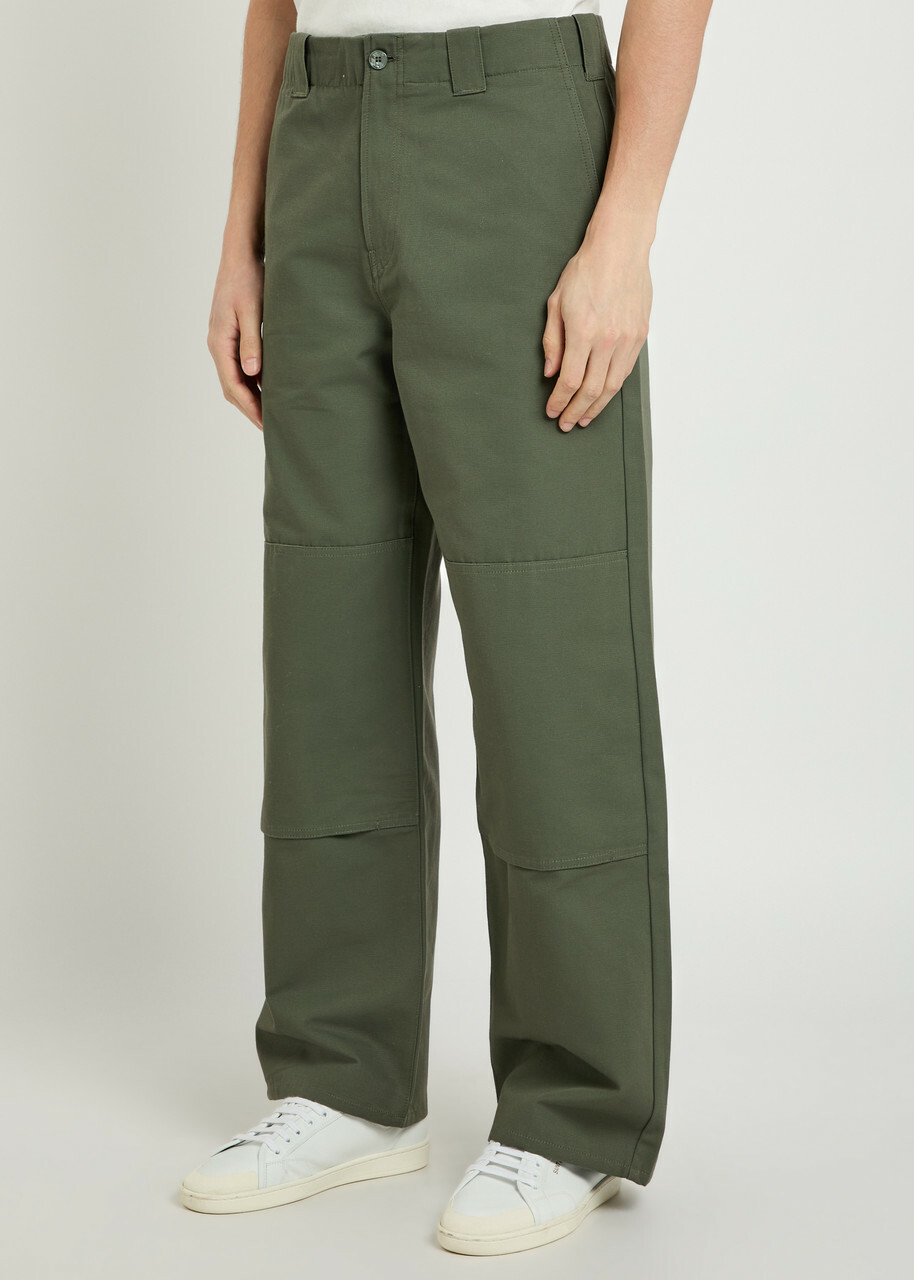 Kenzo Double-knee Cotton-twill Chinos Khaki