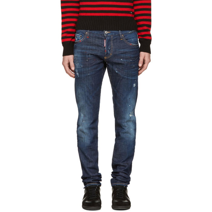 Photo: Dsquared2 Blue and Red Slim Jeans 