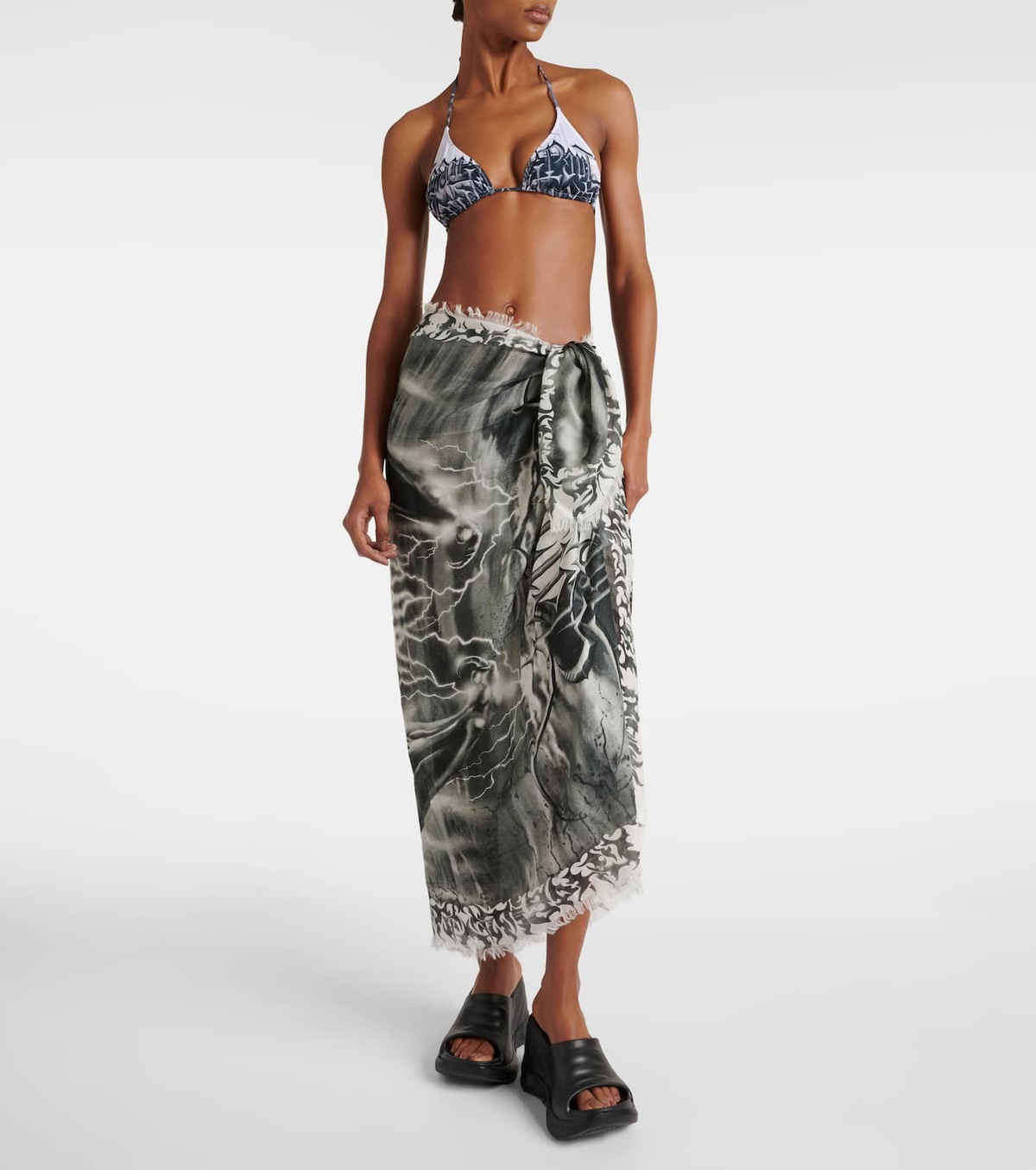 【Jean Paul Gaultier】プリントビーチ cover-up Printed beach cover-up in multicoloured - Jean Paul Gaultier