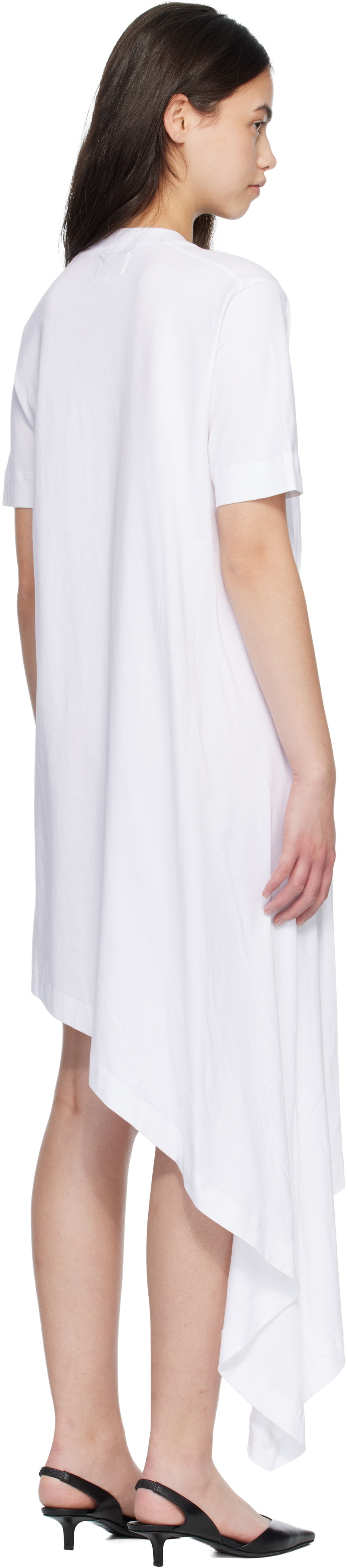 Loulou de Saison White IGARI Asymmetric T-shirt Midi Dress
