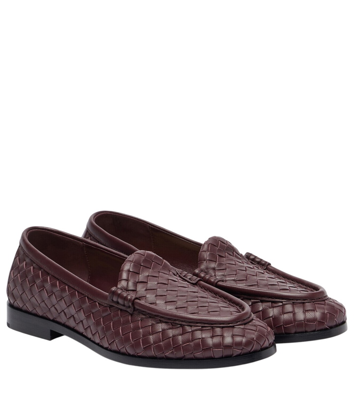 Photo: Bottega Veneta Silenzio Intrecciato leather loafers