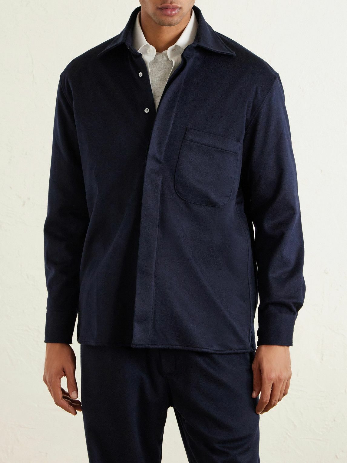 Saman Amel - Cashmere Shirt Jacket - Blue