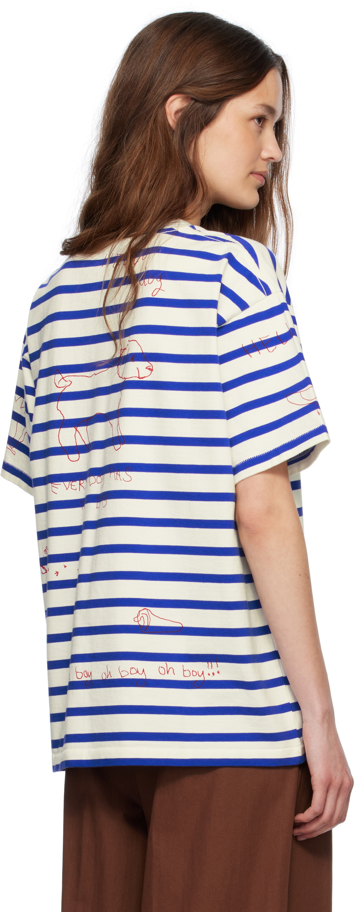 Bode White & Navy Margate T-shirt